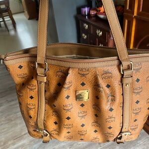 MCM Visetos 2way Leather Tote with COA